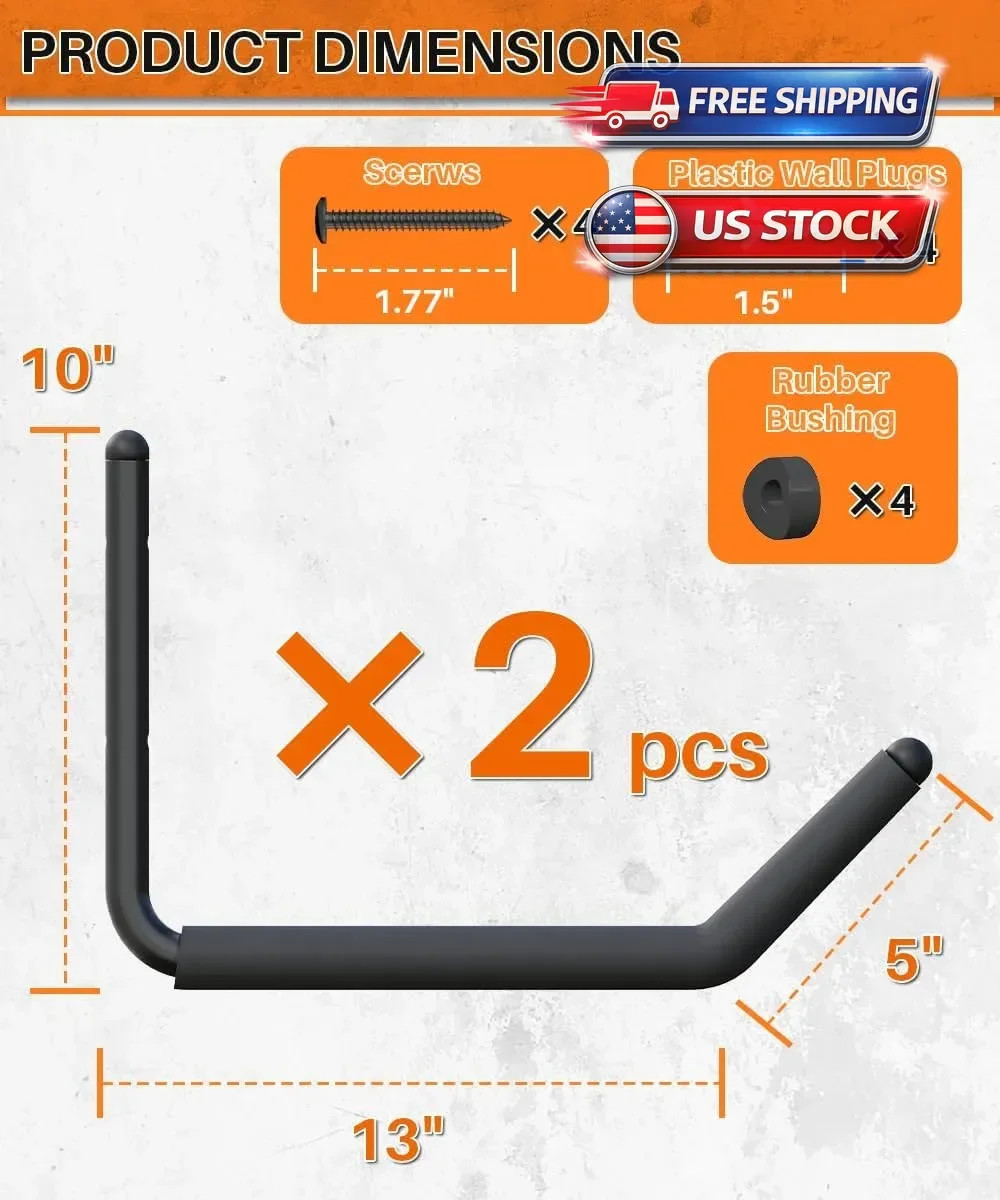 Kayak Storage Hook, Heavy Duty Steel Kayak Storage Rack, Wall Mount Garage Hange