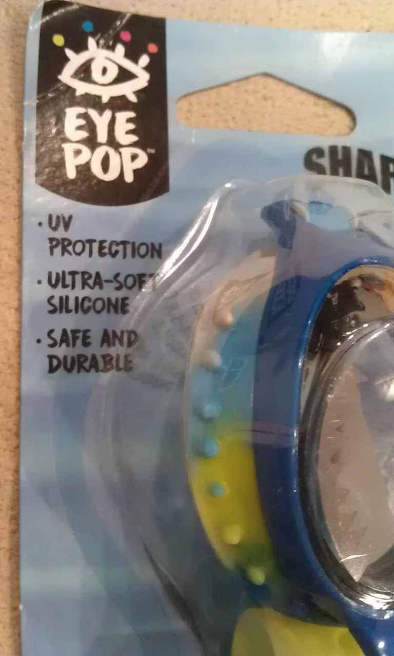 NEW Eye Pop Shark Bite Swim Goggles Boys Children Kids 7+ SEALED