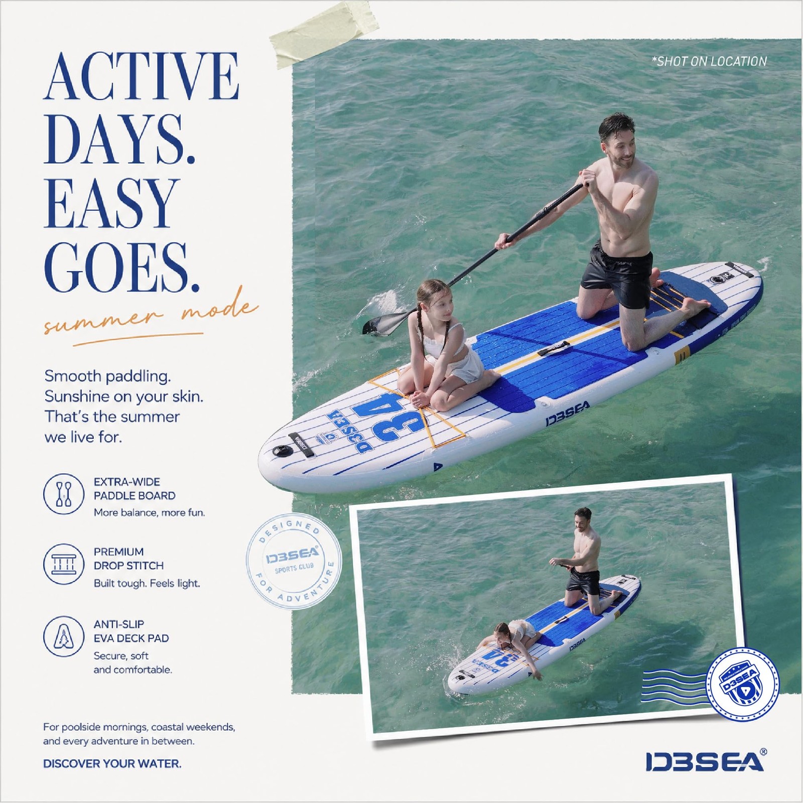 11 ft Inflatable Paddle Board with SUP Accessories, Extra Long Non Slip EVA D…