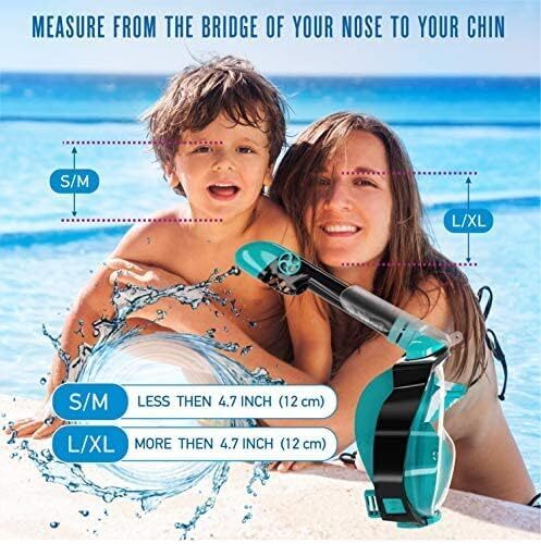 IClique Ocean LINE Full Face Snorkel Mask Flat – Diving Set 180 Panoramic View