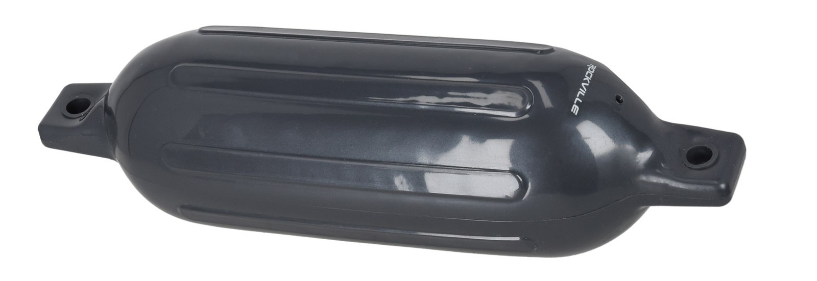 (2) Rockville FEN165-GREY 6.5″x23″ Boat Fenders + 10 Foot Line Marine Bumpers