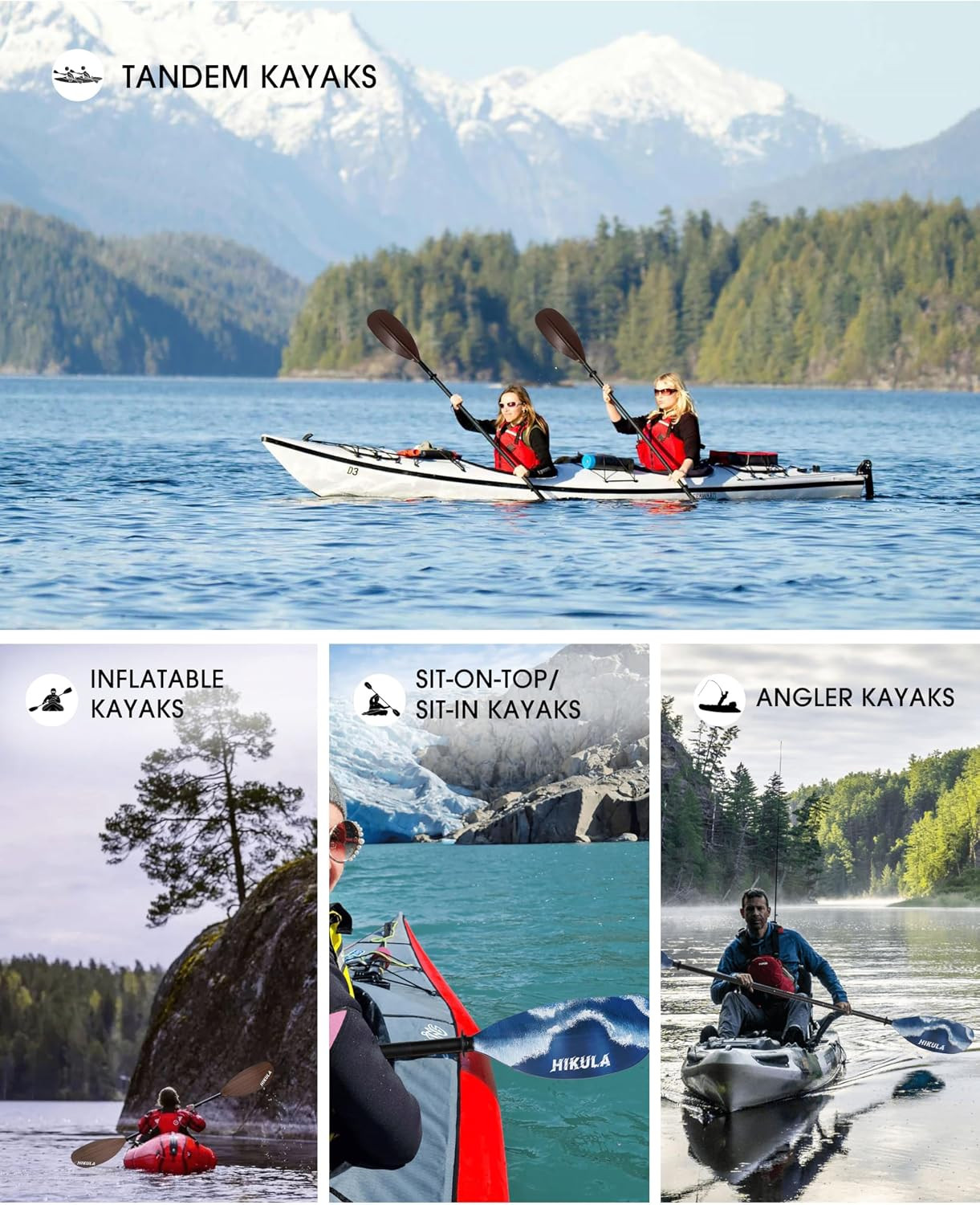 Kayak Paddles Aluminum Shaft Paddle with Nylon Blades, Floating Adjustable Kayak