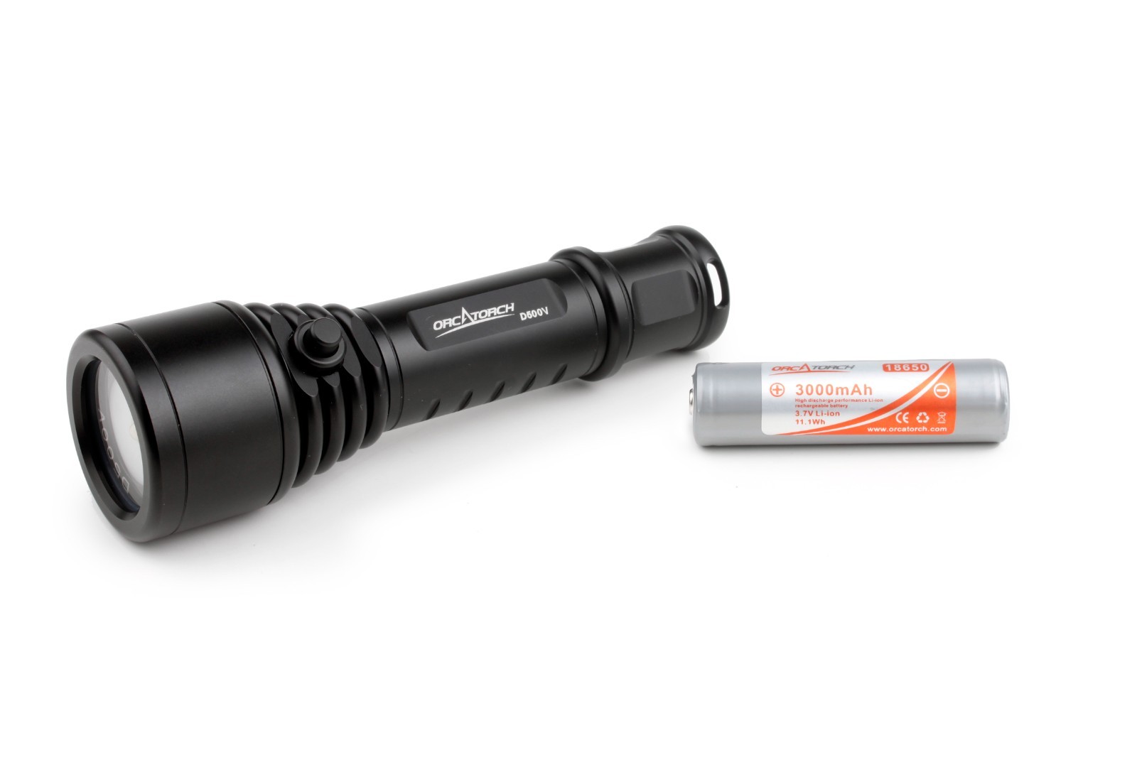 Orca Torch D500 Aluminum LED Dive light with Rechargeable Battery & Charger