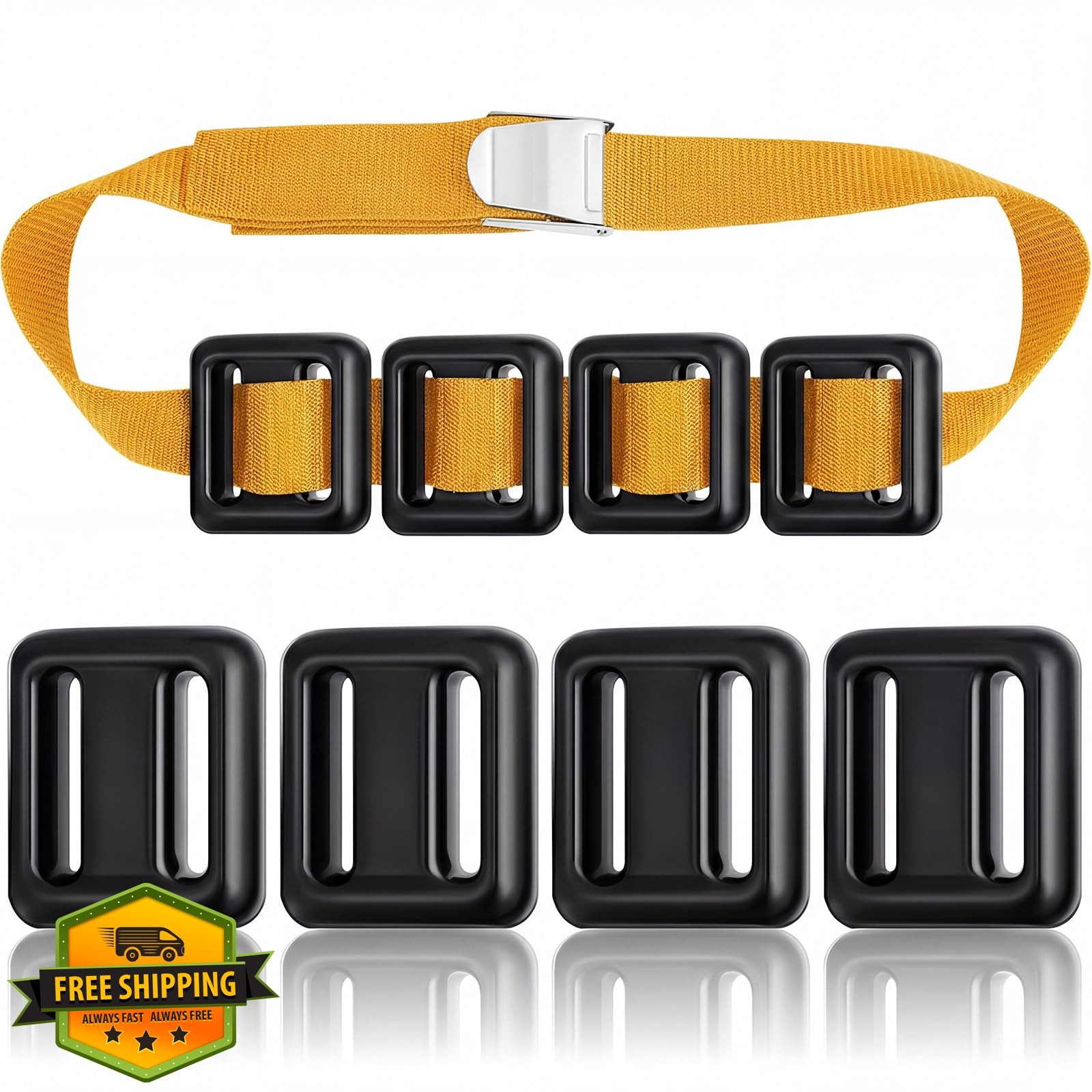 Tellegloww 4 Pcs Yellow Dive Weights Belt 4*2.2 lb