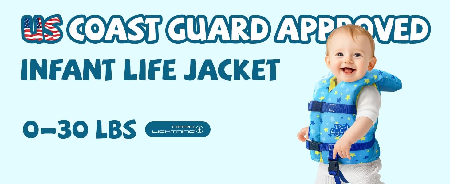 USCG Approved Life Jacket for Toddlers 1-3 Years Old, Swimming Pool Floats 20…