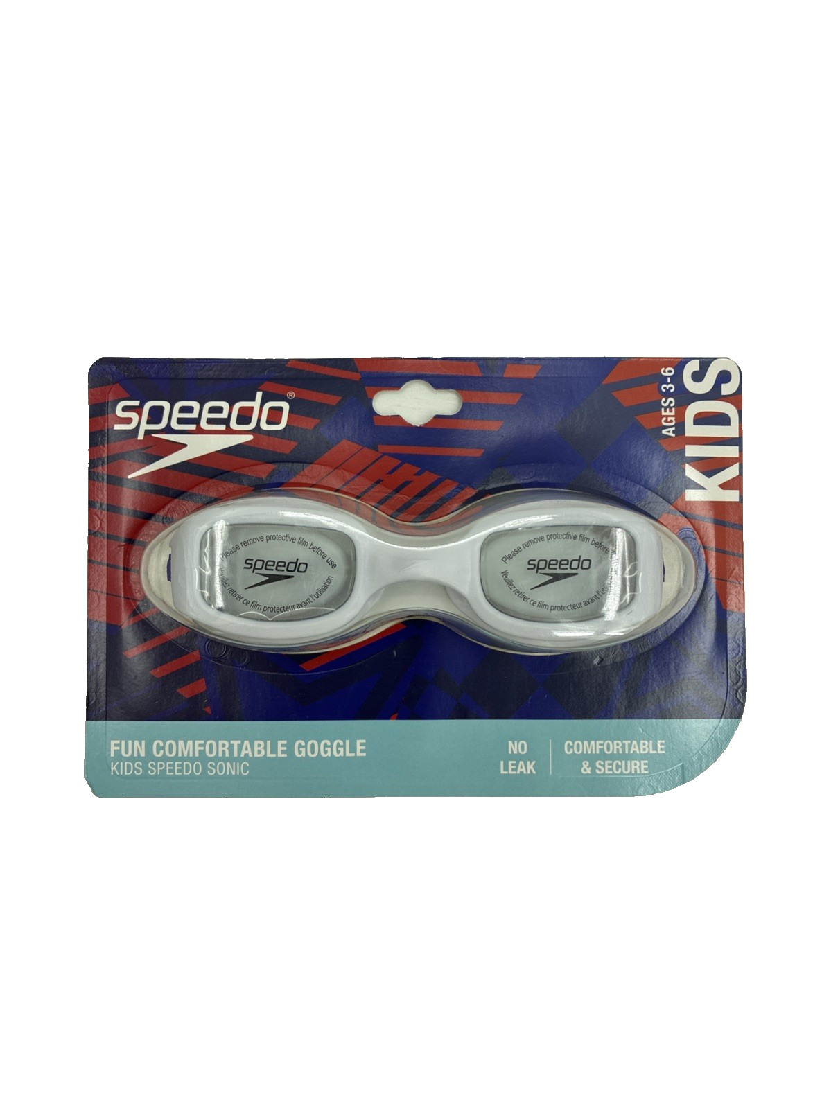 Speedo Kids Swim Goggles White Sonic Anti Fog No Leak Ages 3-6 New Sealed