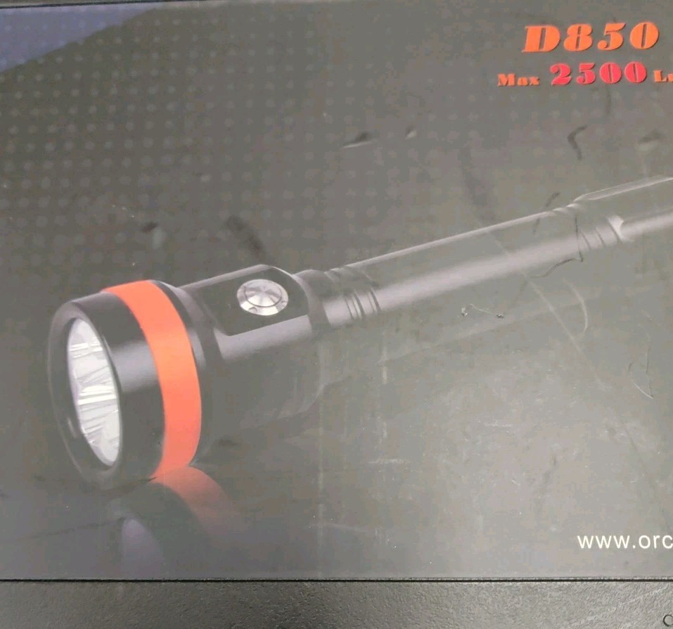 ORCATORCH D850 2500 Lumen Primary Dive Light, 6 Degrees Narrow Beam