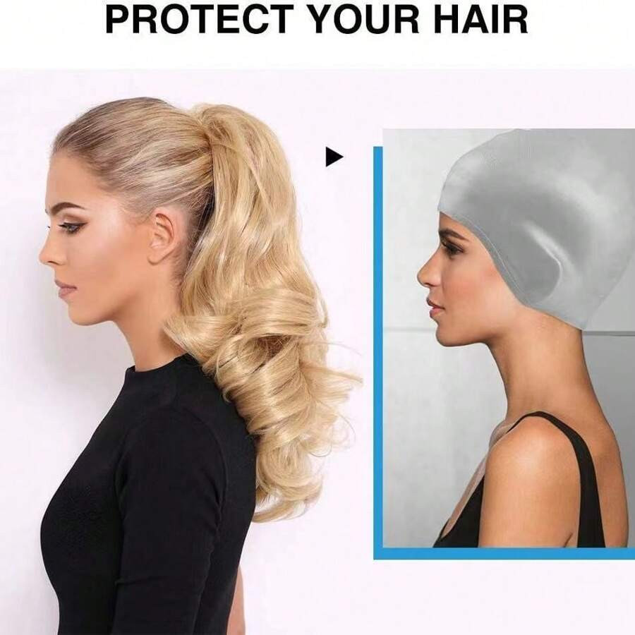 Silicone 3D Ear Protection Swimming Cap Non-Tight Man Women Comfortable Swim Cap