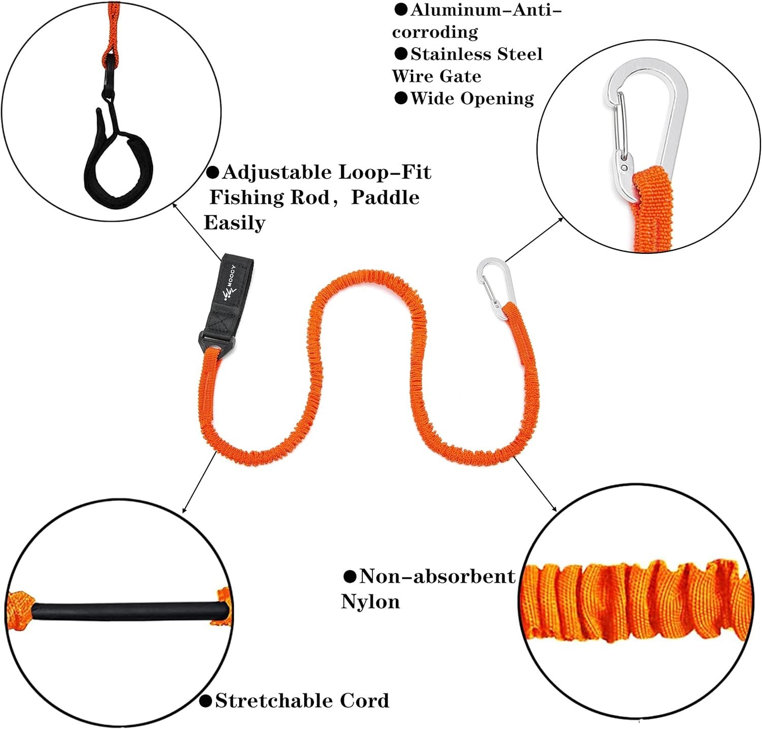 Kayak Paddle Leash Kayak Rod Leash Kayak Paddle Lanyard Stretchable Coiled La…