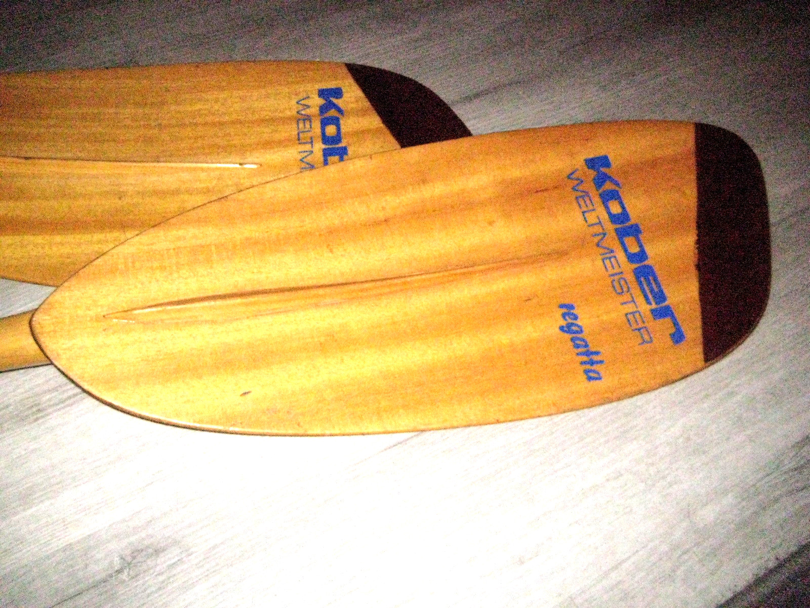 Vintage Kober Weltmeister ‘Regatta’ Paddles 2pc 92” Wood Oars Chrome Fittings
