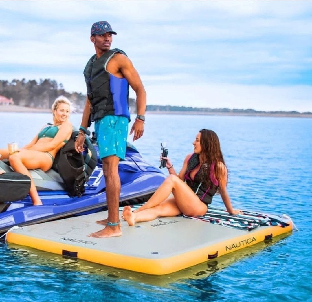 Nautica 8′ X 5′ Inflatable Floating Dock – Pump & Storage bag included
