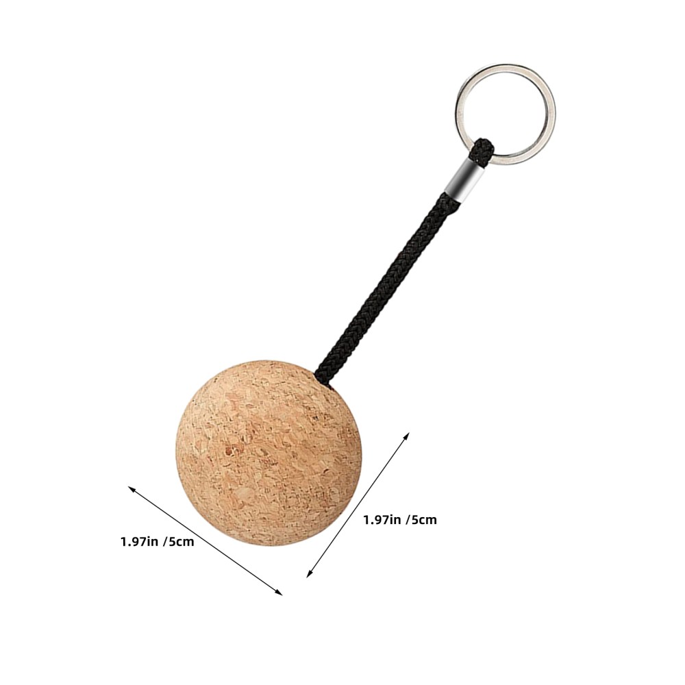 6Pcs Durable Cork Floating Keychains Lightweight Wood Ball for Boating Kayaking