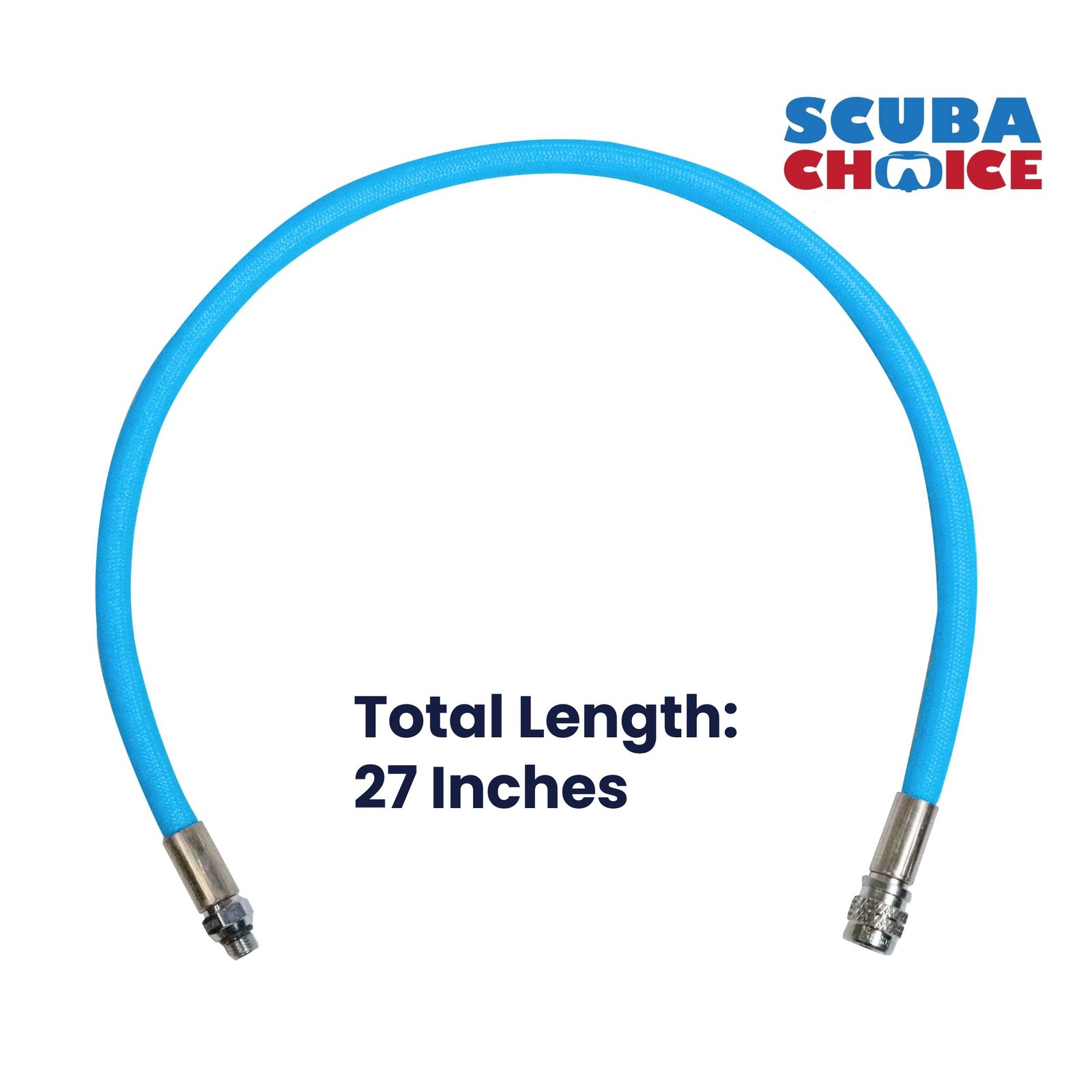 27-Inch Blue Low Pressure Braided Hose for Standard BCD, 1,000 PSI Working Pr…