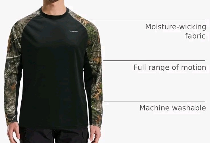LOOGU Men’s UPF 50+ UV Sun Protection SPF Rash Guard Lightweight Long Sleeve M