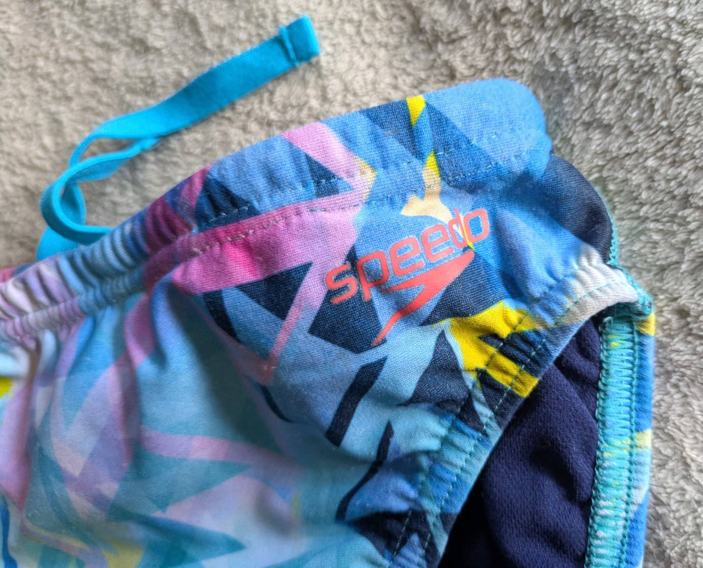 SPEEDO Swim Briefs Boys Youth 26 Blue Pink Yellow White Swimsuit