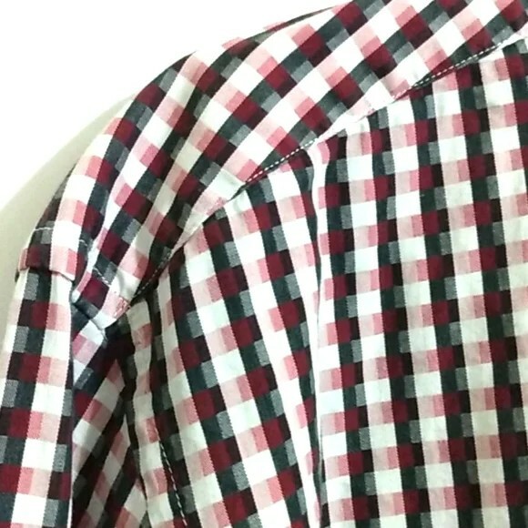 ENGLISH LAUNDRY Men’s Black and White Gingham Long Sleeve Shirt Size 16.5