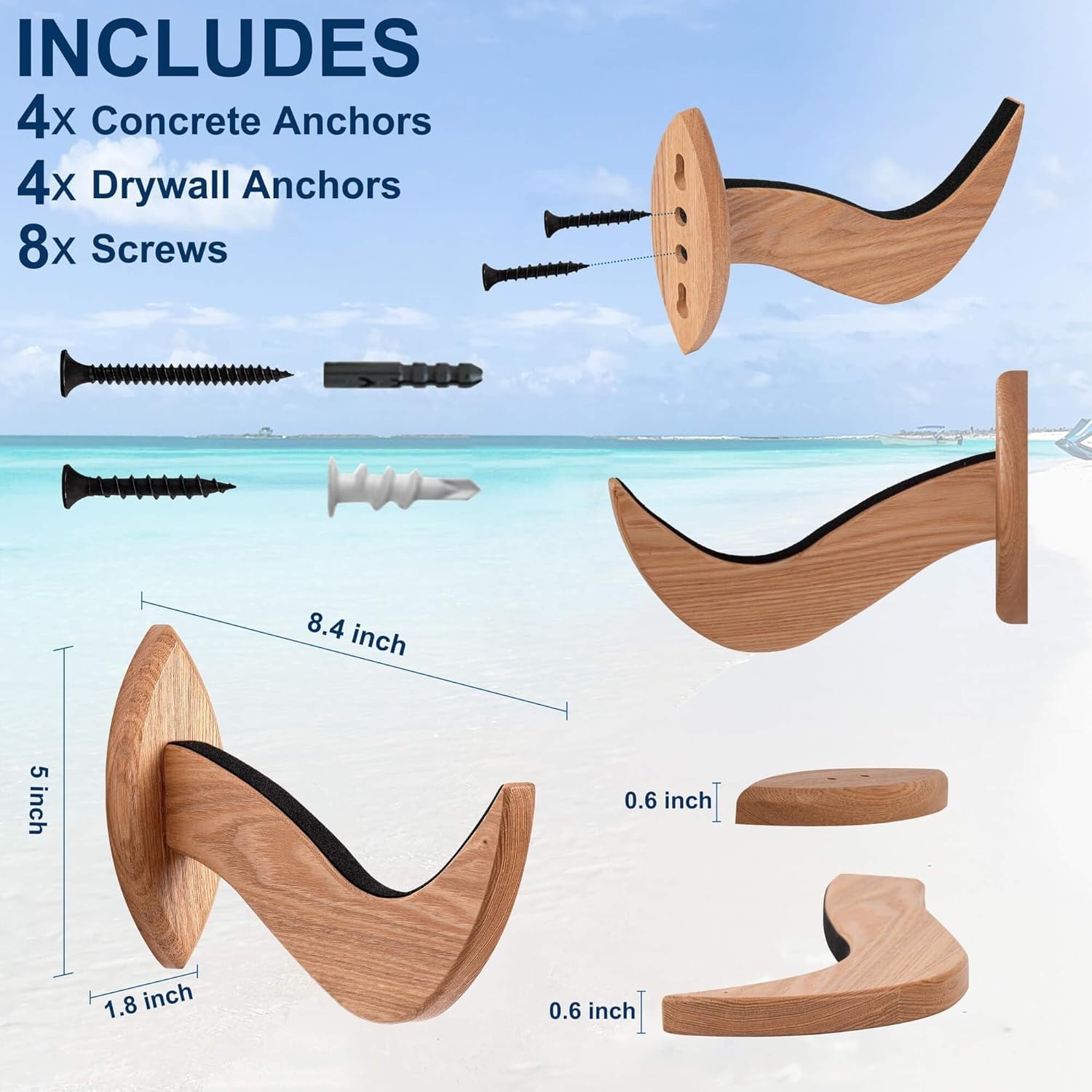 Surfboard Wall Mount – Surf Board Wall Hangers, Surfboard Mount, Beautiful Su…