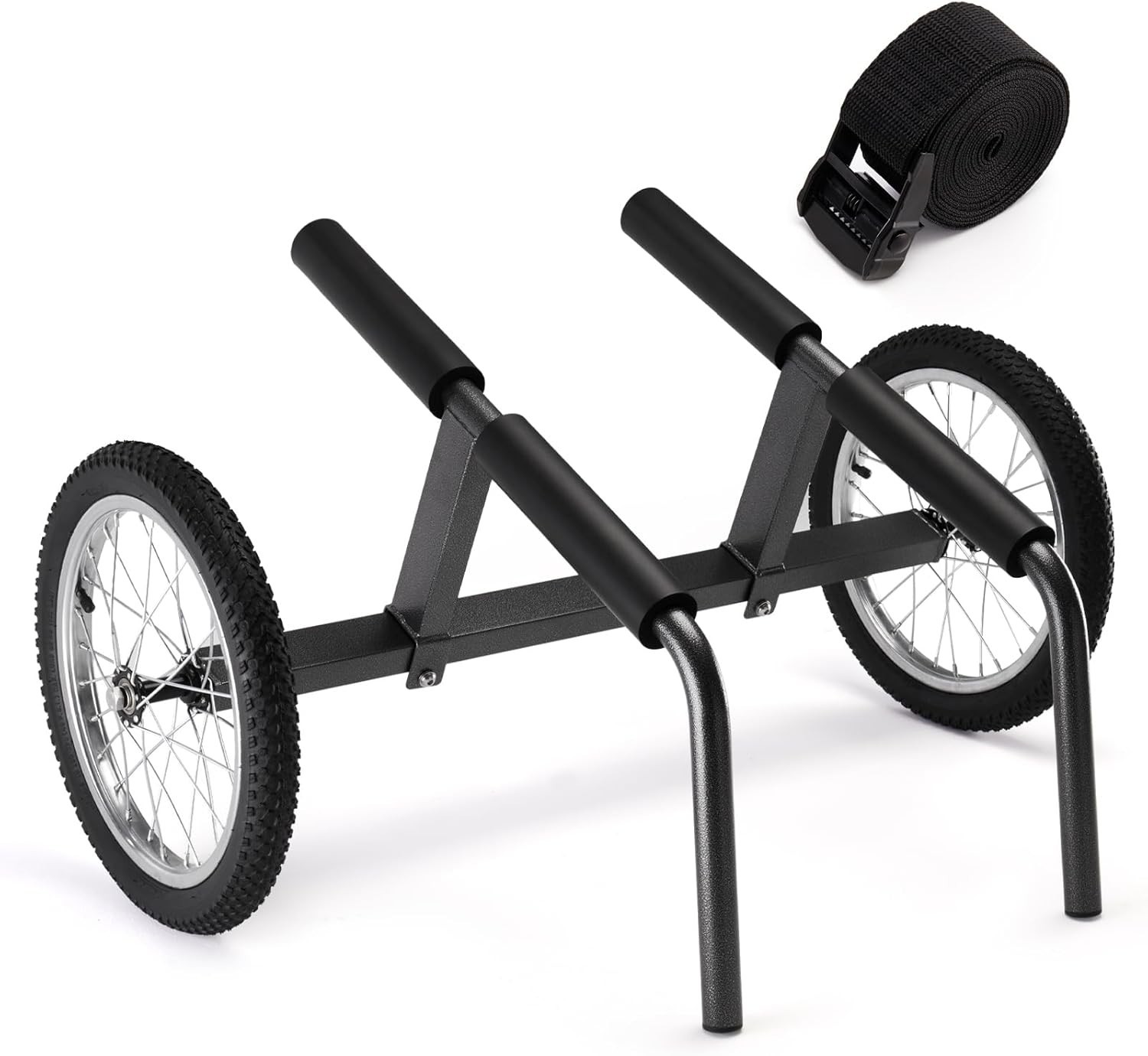 Kayak Beach Cart, Width Adjustable 5.5″-29.5″ Universal Canoe Dolly Heavy Dut…