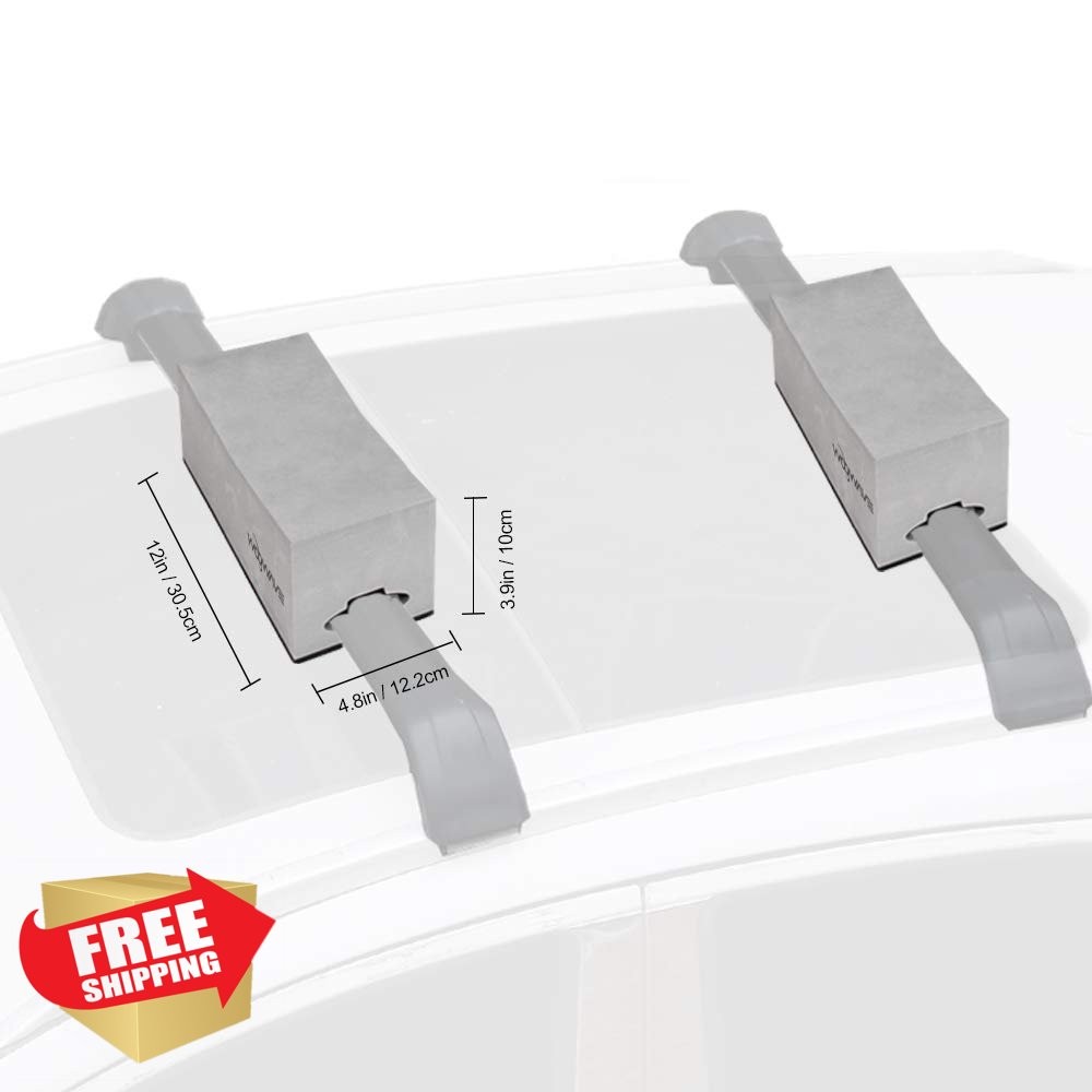 WOOWAVE Kayak Carrier Kit Soft Foam Block Roof Rack Pads Tie-Downs