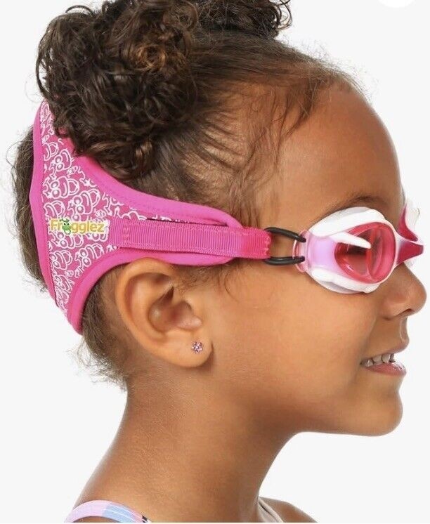 Frogglez Anti-Fog Swimming Goggles Kids Ages 3-10 Comfort Neoprene Strap Band