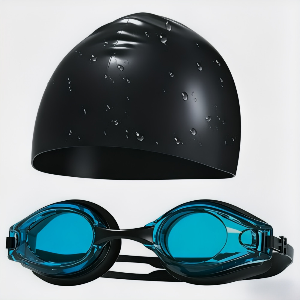Swim Goggles Set Anti Fog UV Protection No Leak Swimming Cap for Adult Men Women