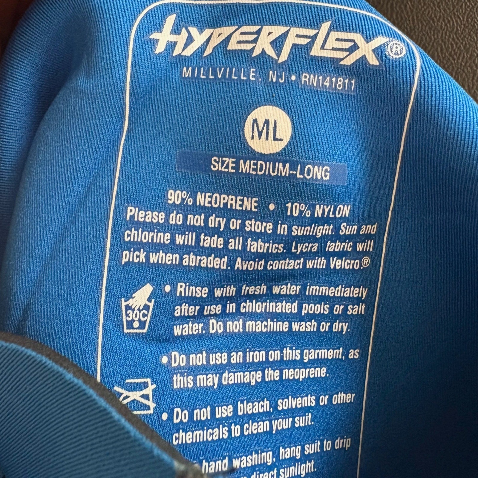 Hyperflex VYRL 3/2mm Chest Zip Full Wetsuit Mens M Long Blue Black New With Tags