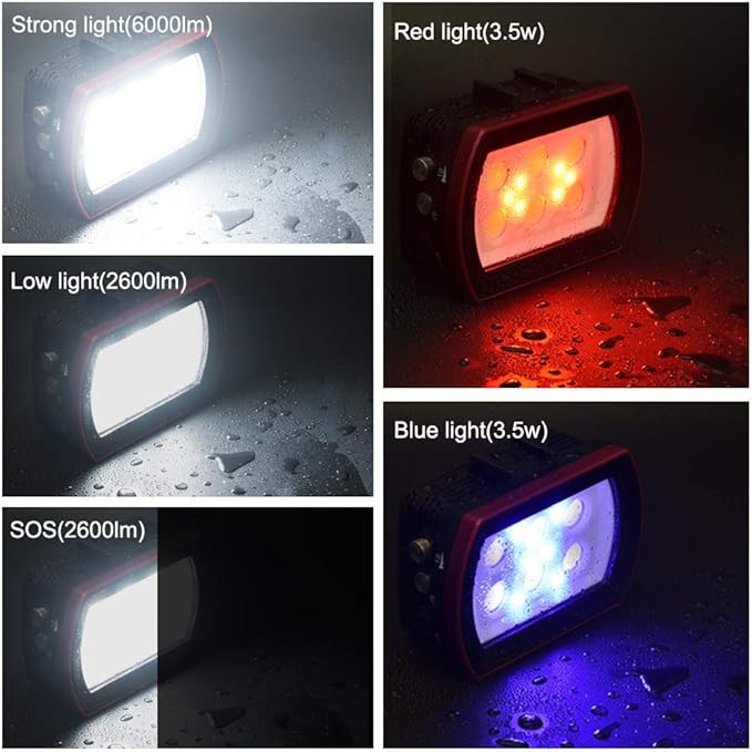 Seafrogs SL-22 Diving Video Light Waterproof 130FT/40M Flash Light 6000 Lumen