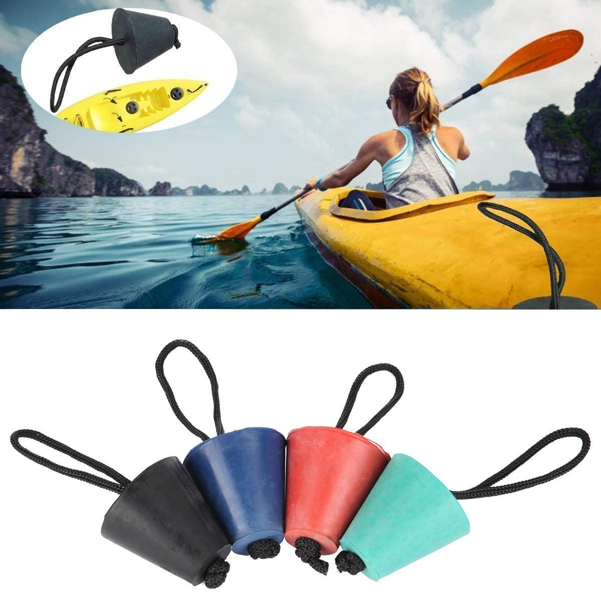 LOT Silicone Kayak Scupper Plug Kit Canoe Drain Holes Stopper Bung Accessories