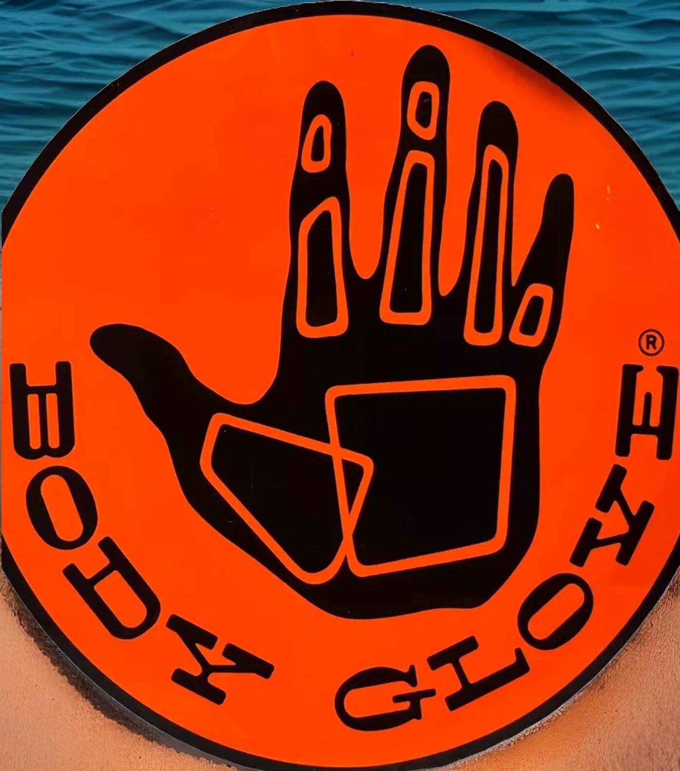 VTG 1980’s Body Glove Wetsuits STICKER-XL Neon Orange Surfing Beach Culture￼ USA