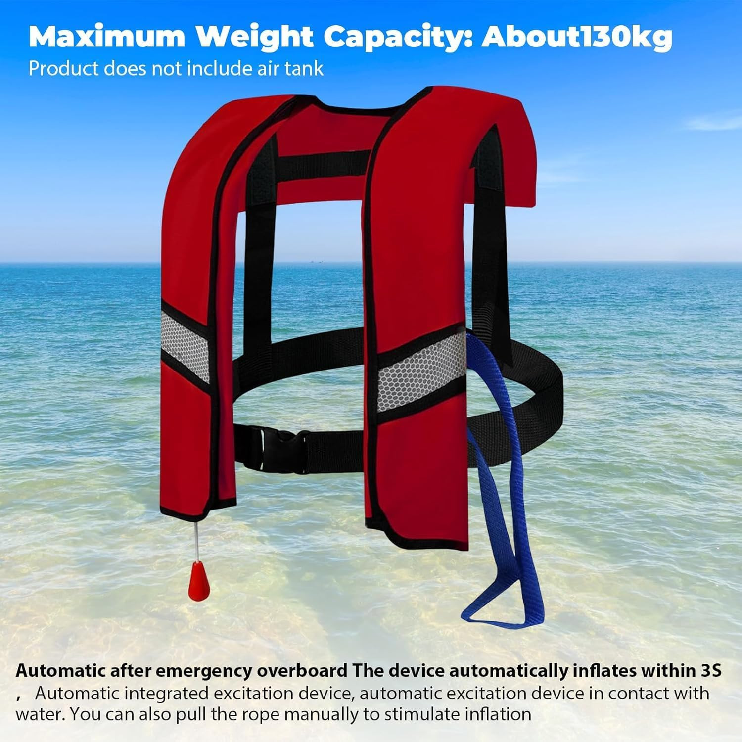 3-Pack 150N Automatic Inflatable Life Jacket for Adults – Adjustable Buoyancy Ve