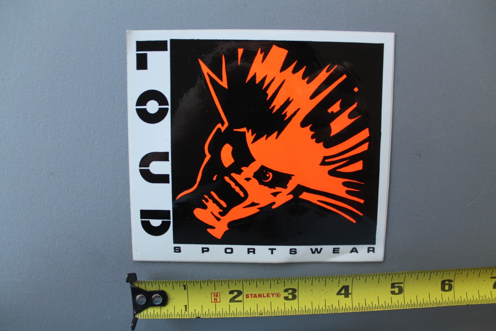 Loud Sports Wear Clothing Skate Neon Orange 80’s OG V69B Vintage Surfing STICKER