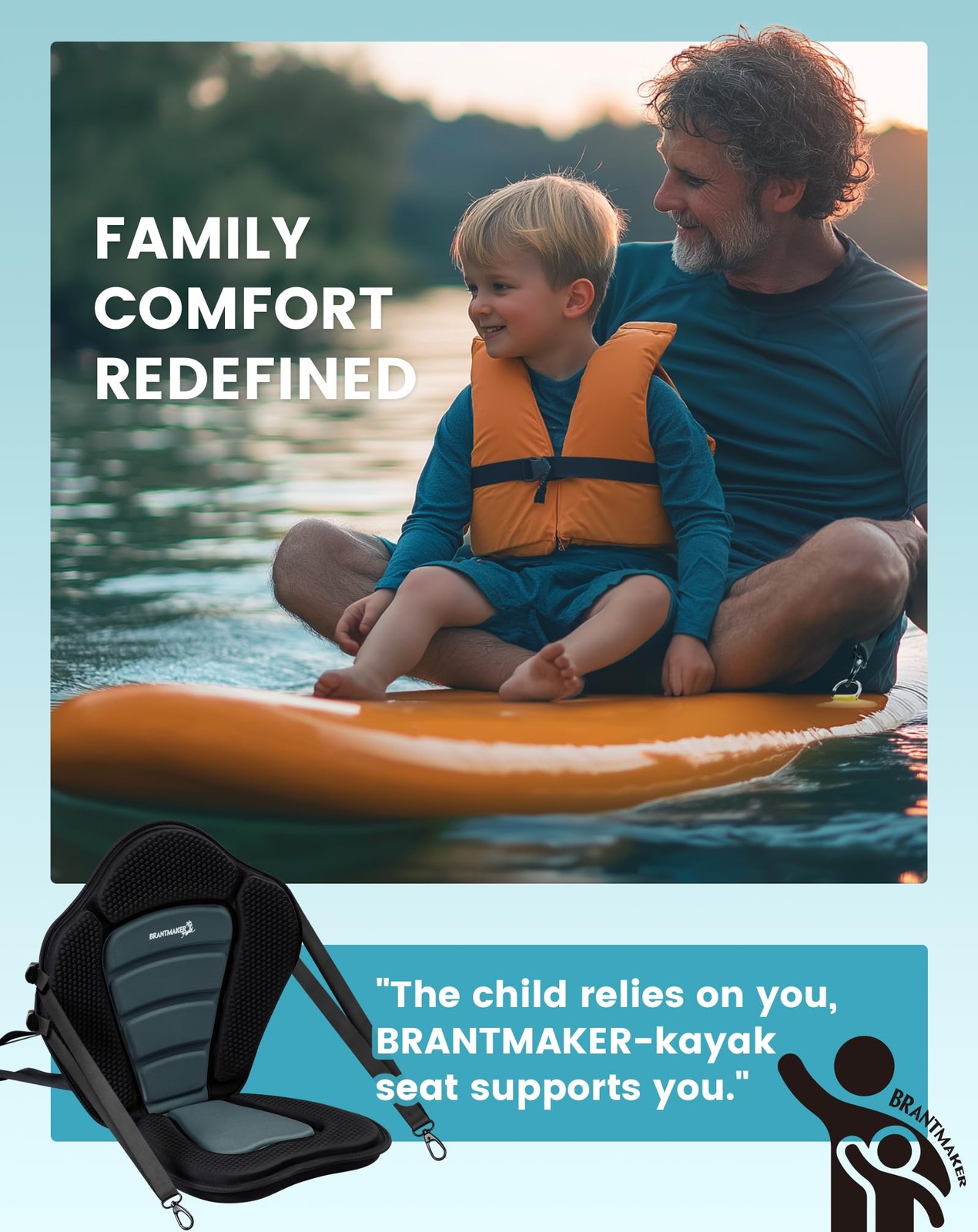 BRANTMAKER Kayak Seats with Back Support, Paddle Board Seat for Inflatable Bo…
