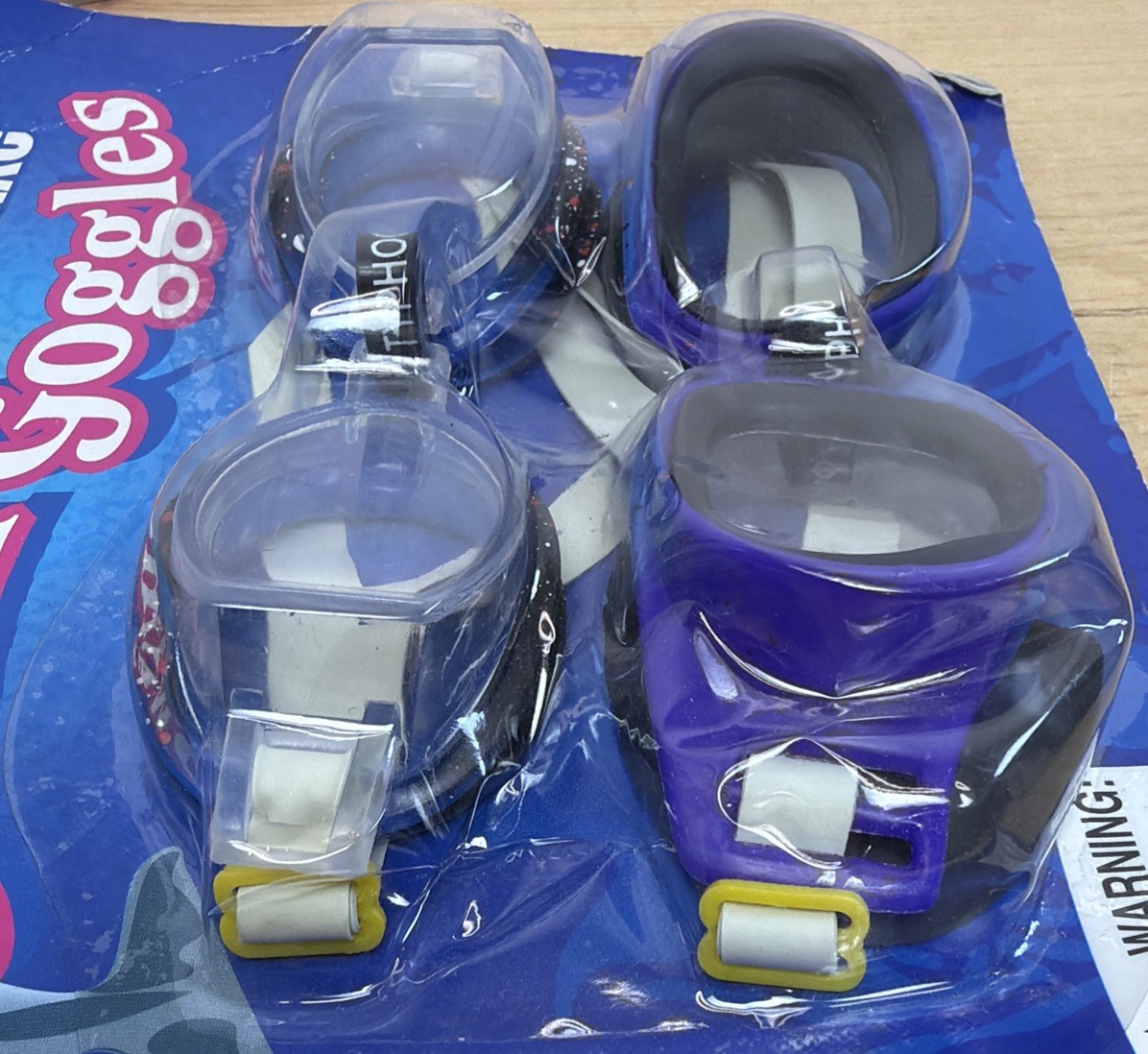 Deluxe Swim Goggles 2 Pack Kids Youth Swimming Goggles Blue Purple New Sealed