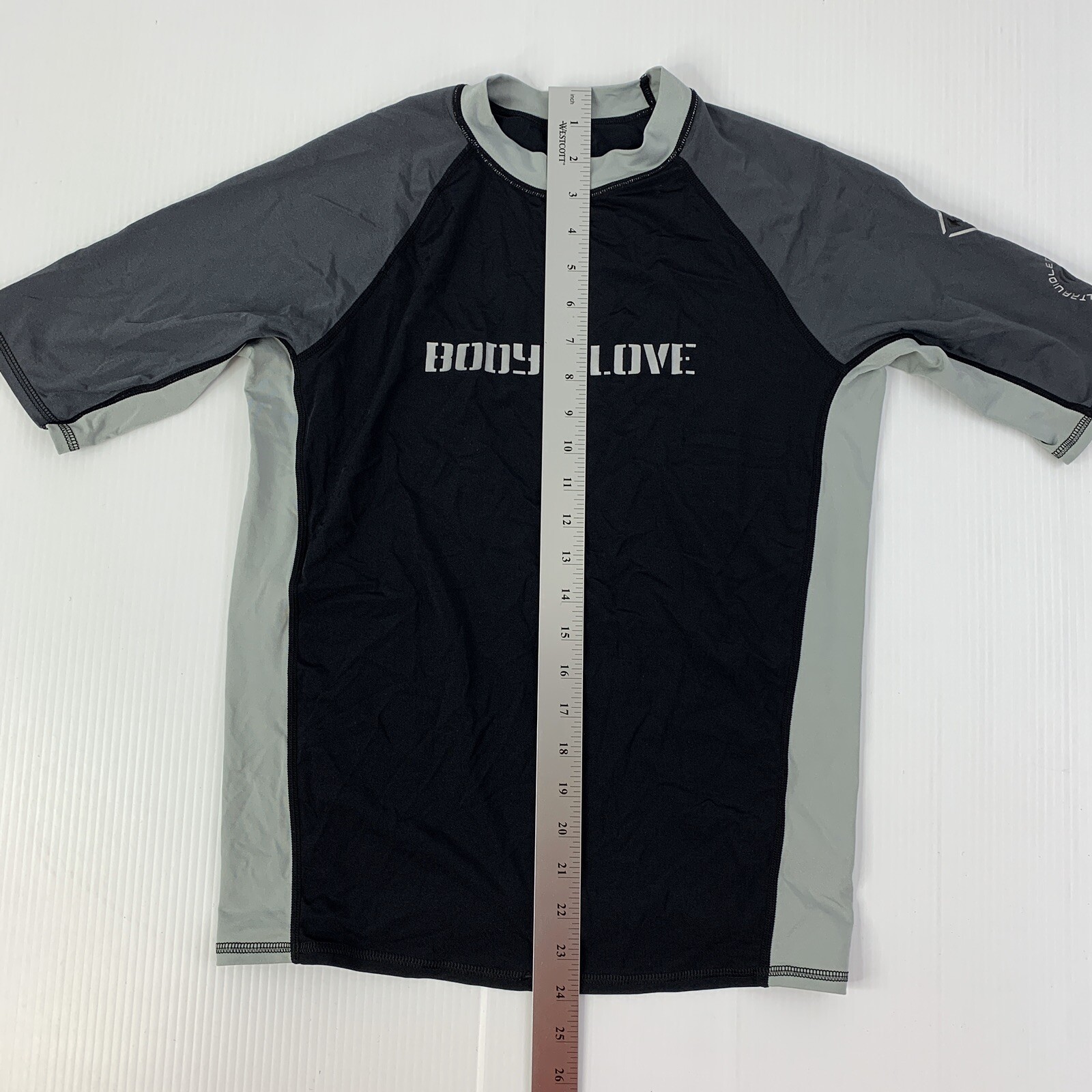 Body Glove Youth Large Black Gray Nylon Spandex Wetsuit Top