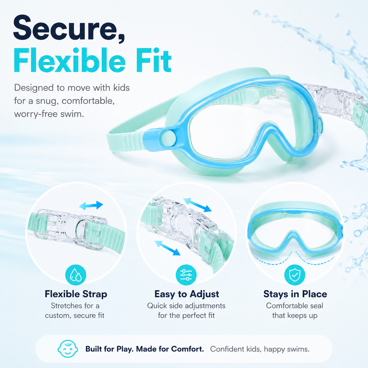 2 Pack Swim Goggles with Waterproof Earplugs & Nose Clip for Adults/Kids, Anti-F