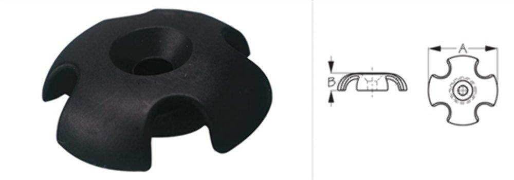 Deck Line Guide Slotted Round Black 0000 by Sea-Lect Designs
