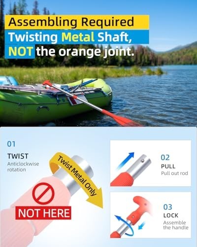 Telescoping Boat Paddle for Canoe Kayak PWC Jet Ski 21-42 in
