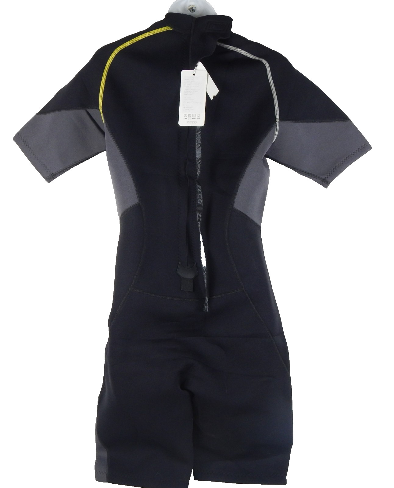 ZCCO Wetsuit Short Black /Gray + Yellow Stich MS201 L Large Neoprene Class B 3M
