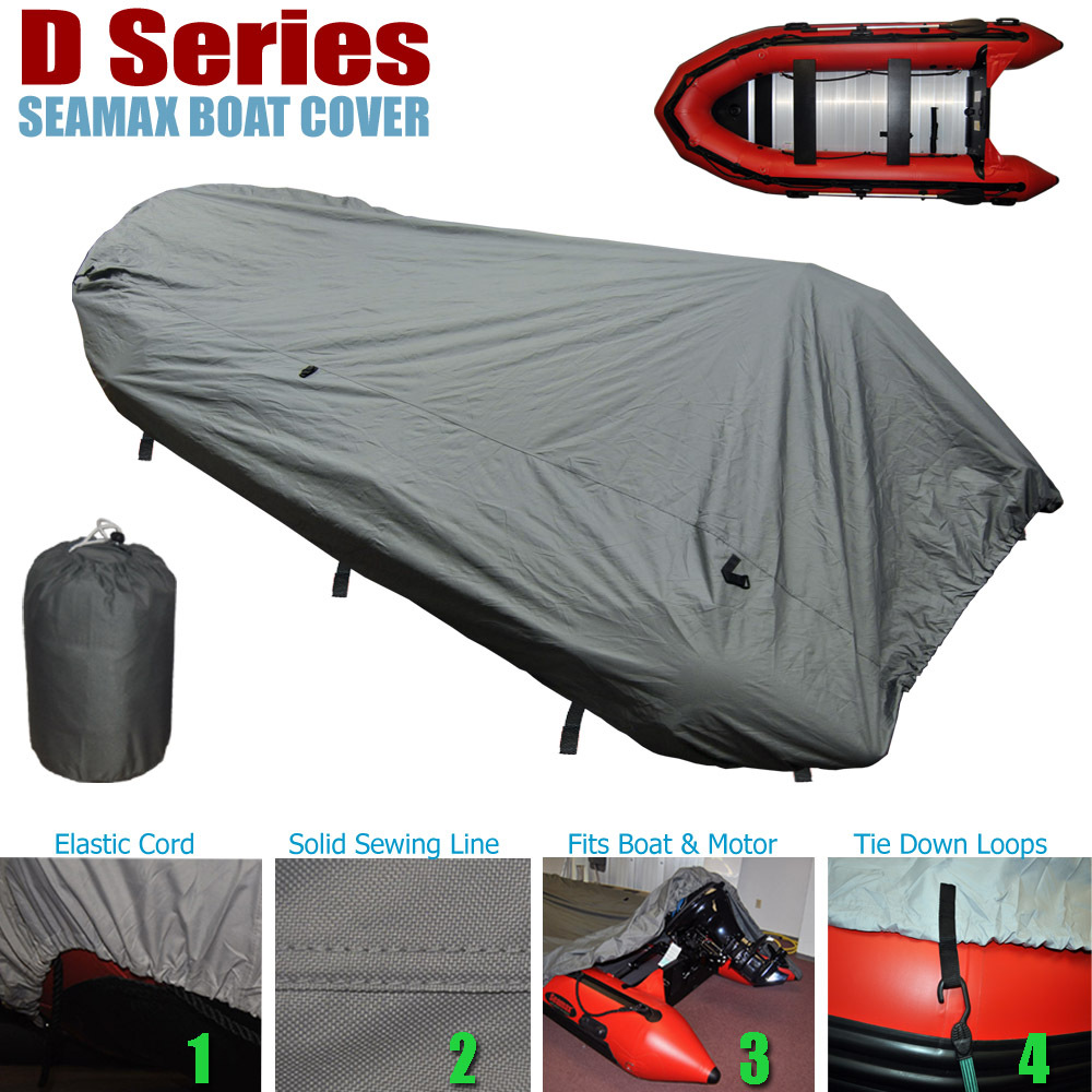 Seamax Inflatable Boat Cover, D Series for Beam 5.8-6.4ft, Length 12.2-16.5ft