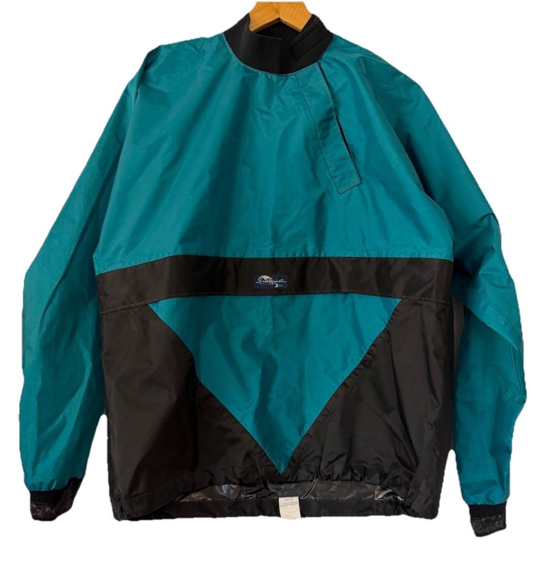 VTG 80s Stohlquist Water Ware Kayak Jacket Nylon Dry Top SZ L USA Made Colorado