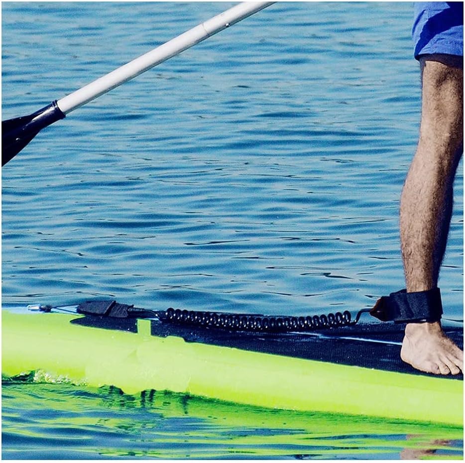 Sup Leash,10.8 Foot 7 mm Thick,Premium Coiled Surf Leash,Surf turquoise
