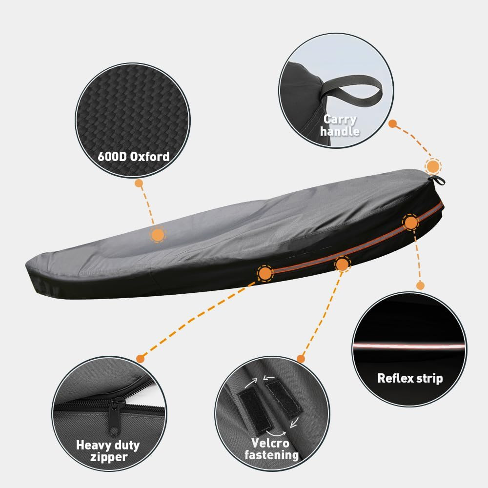 600D Kayak Covers for Outdoor Storage,Kayak Cover 18-20Ft Canoe Covers Paddle Bo