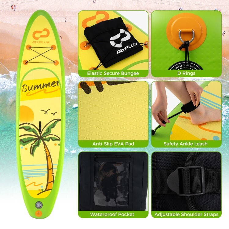 Foldable Portable Inflatable Stand up Paddle Board Sup Board Accessories w/Fins