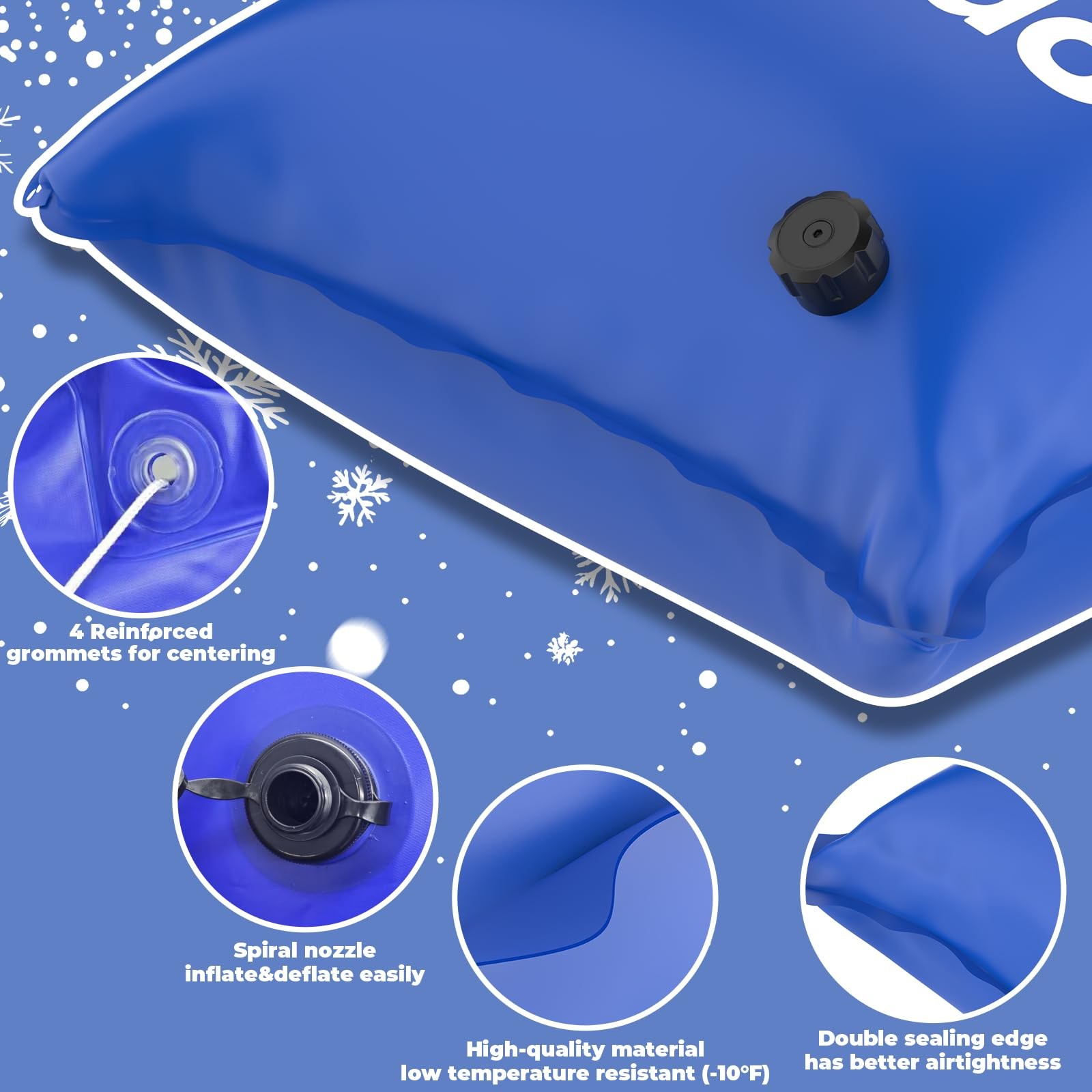 Inflatable Pool Pillow for Above Ground Pool 4×4 Ft – Heavy Duty Air Pillow f…