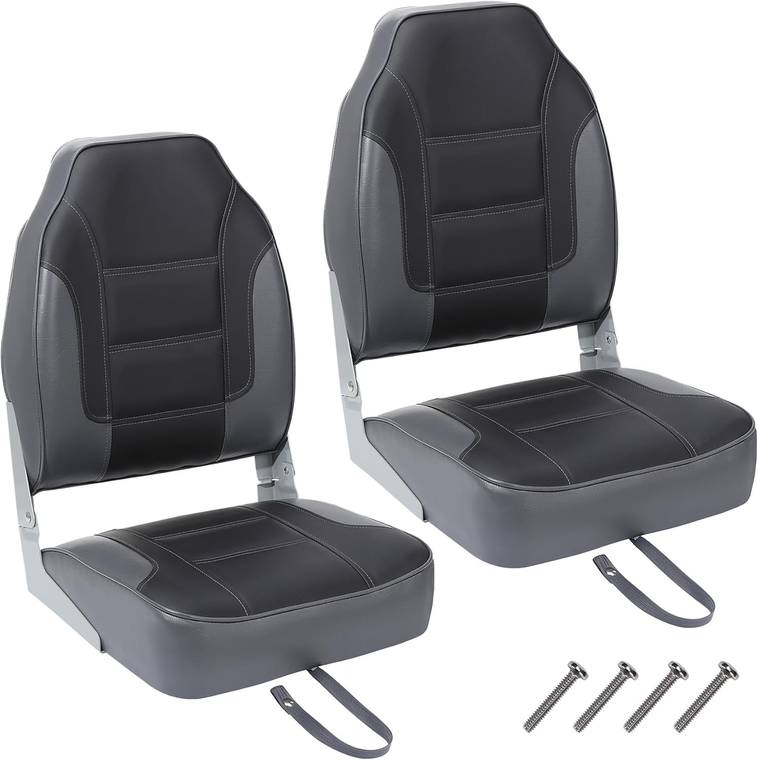 2x High Back Folding Boat Seats Comfortable Waterproof Camouflage Fishing Chairs