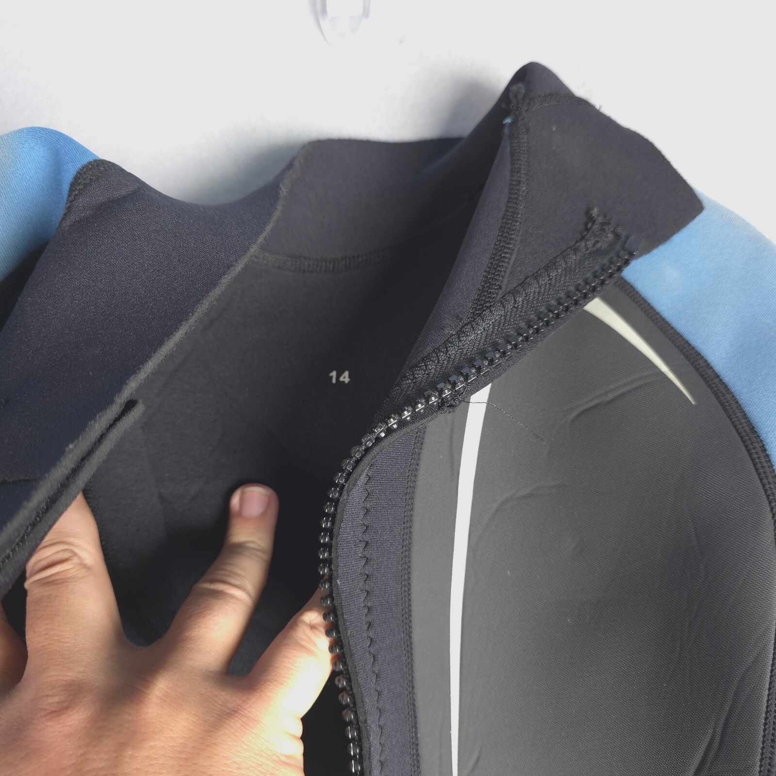 Gladiator Pro Wetsuit 3/2mm Full Body Scuba Diving Surfing Blue Black Size 14