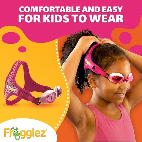 Anti-Fog Swimming Goggles for Kids under 10 (Ages 3-10) Recommended Pink Frog