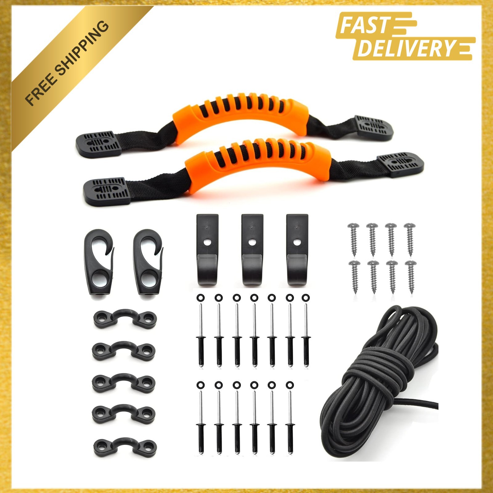 Kayak Carry Handle Kit Rubber Nylon Replacement Parts 15 Feet 6mm Bungee Cord