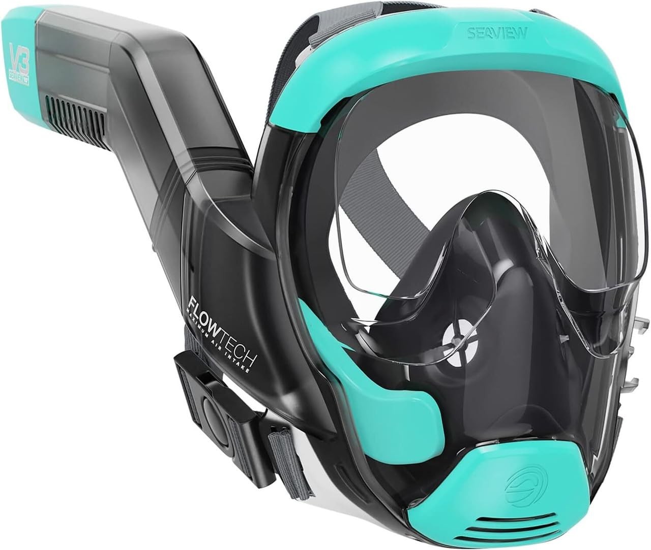 Seaview 180 V3 Full Face Snorkel Mask Adult- The is Small, Turquoise