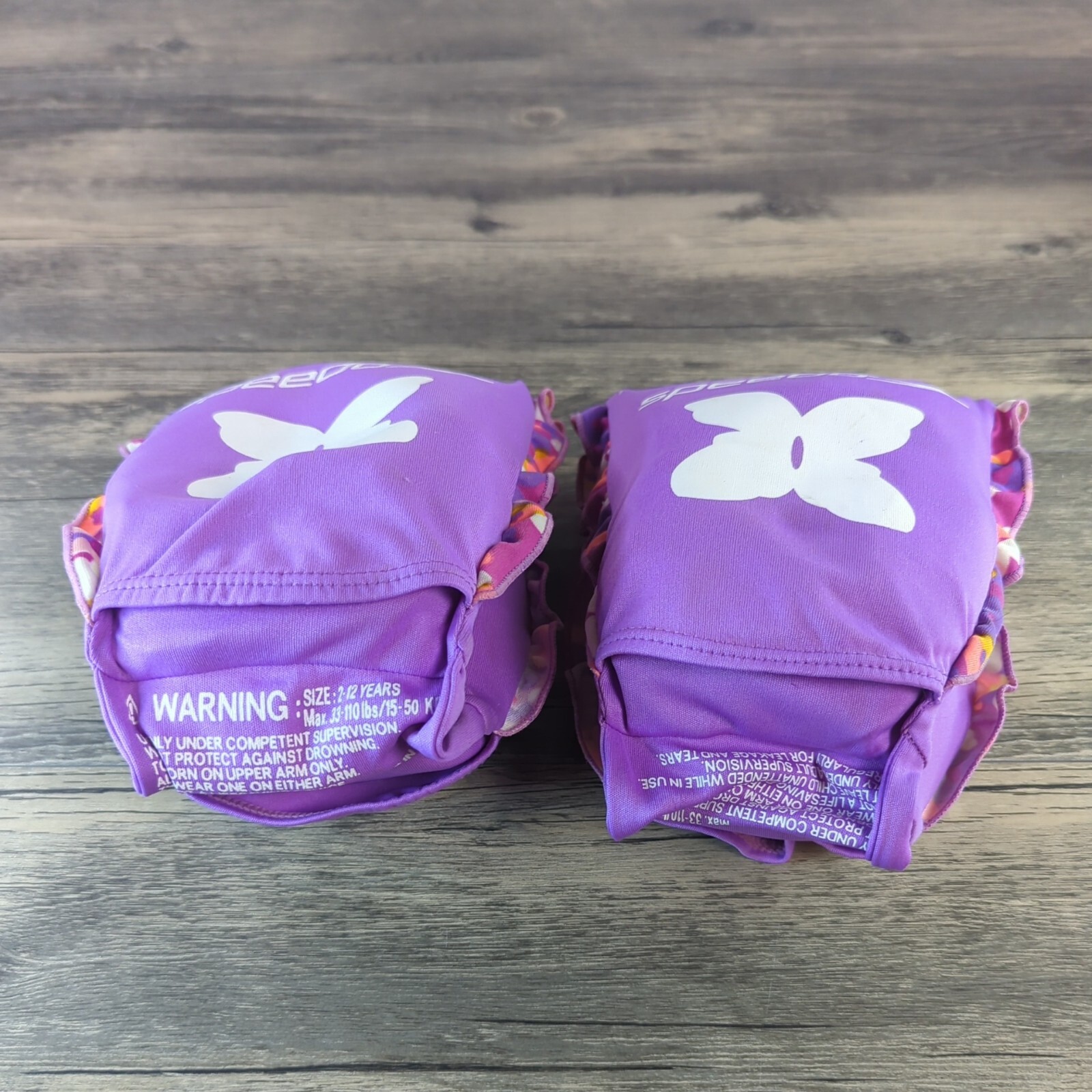 Speedo Water Wings Floaties Ages 2-12 Inflatable 33 – 110 Lbs Purple Never Used
